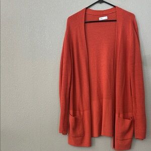 Women's Orange Open-Front Cardigan Size Large